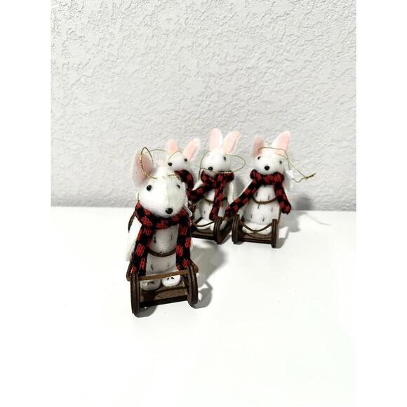New Target Wondershop Rabbit Sled Christmas Tree Ornaments - Set Of 4 - Picture 2 of 5